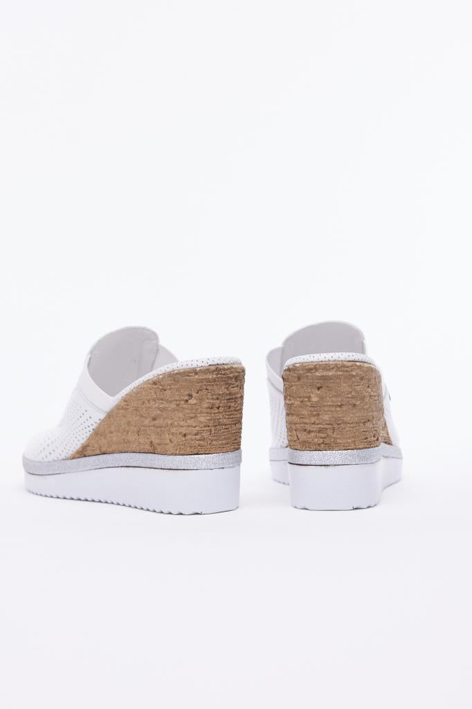 Genuine Leather Wedge Heel Women's Slippers