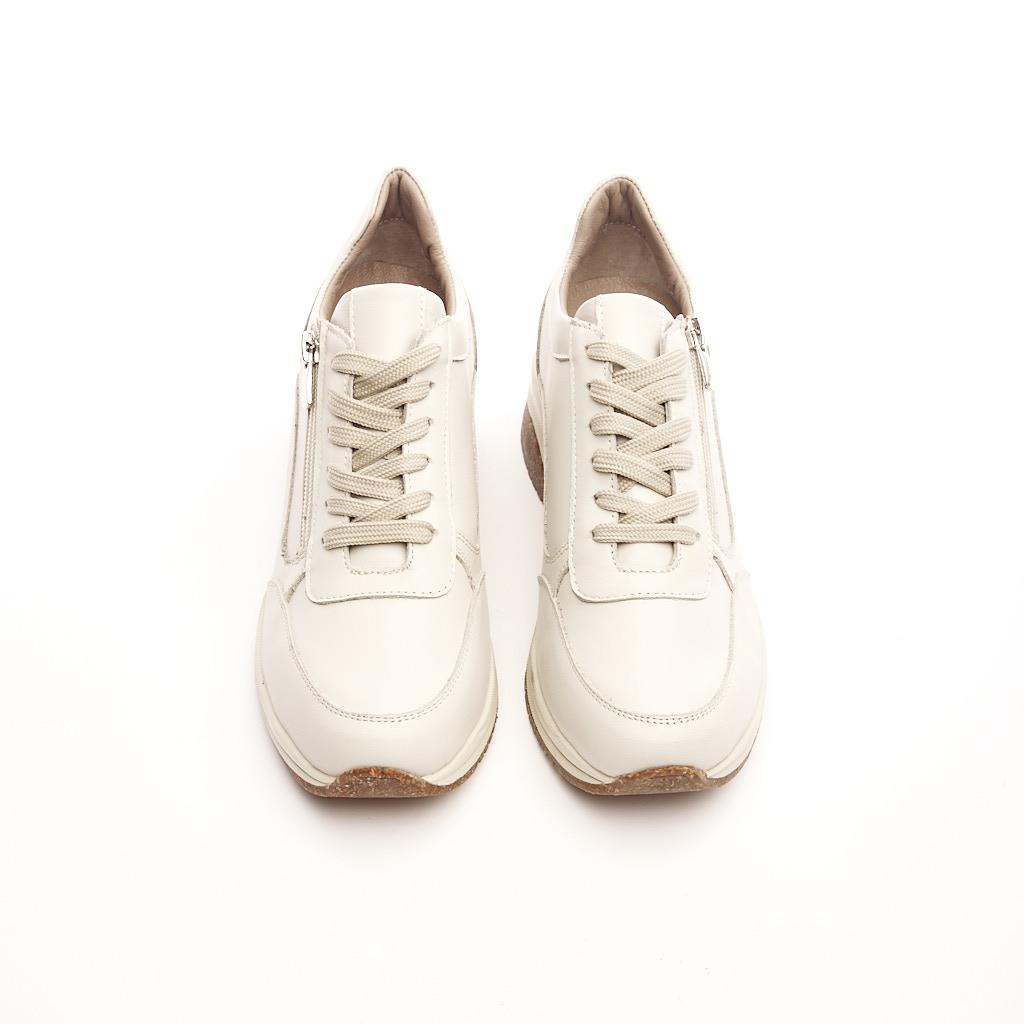 Genuine Leather Lace-Up High Heel Women's Sneakers 