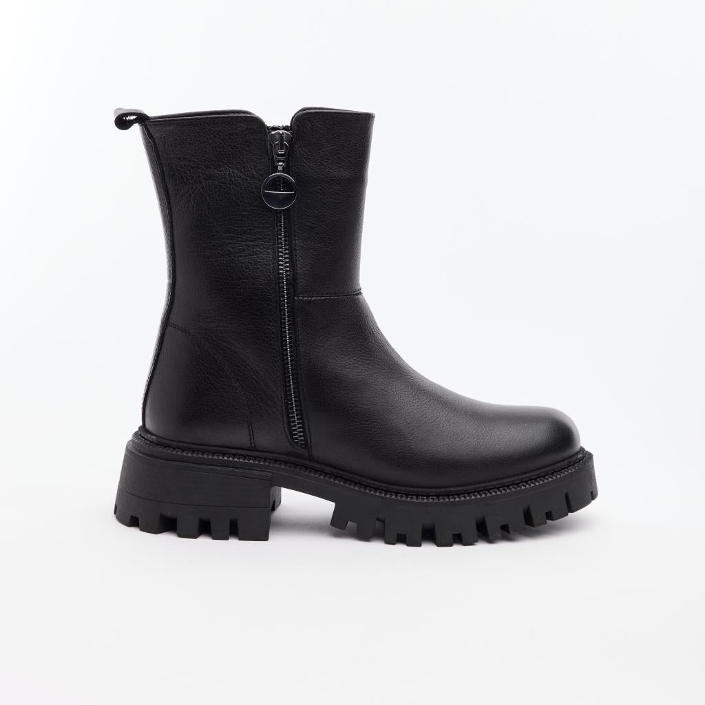 High Sole Zipper Genuine Leather Women's Boots