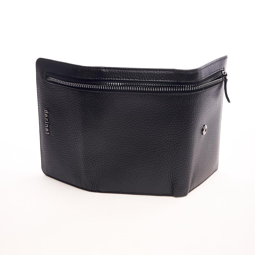 Genuine Leather Zippered Wallet with Coin Compartment and Card Holder