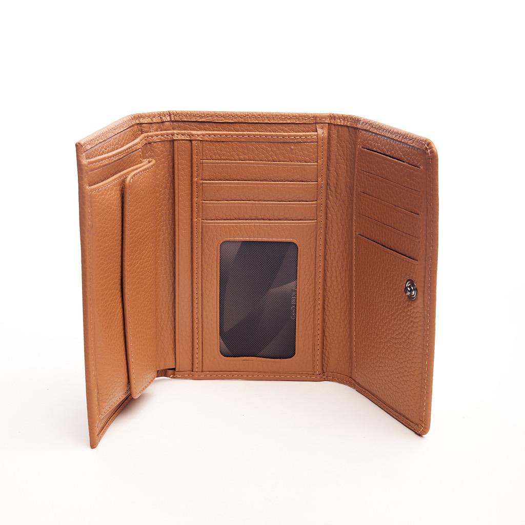 Genuine Leather Zippered Wallet with Coin Compartment and Card Holder