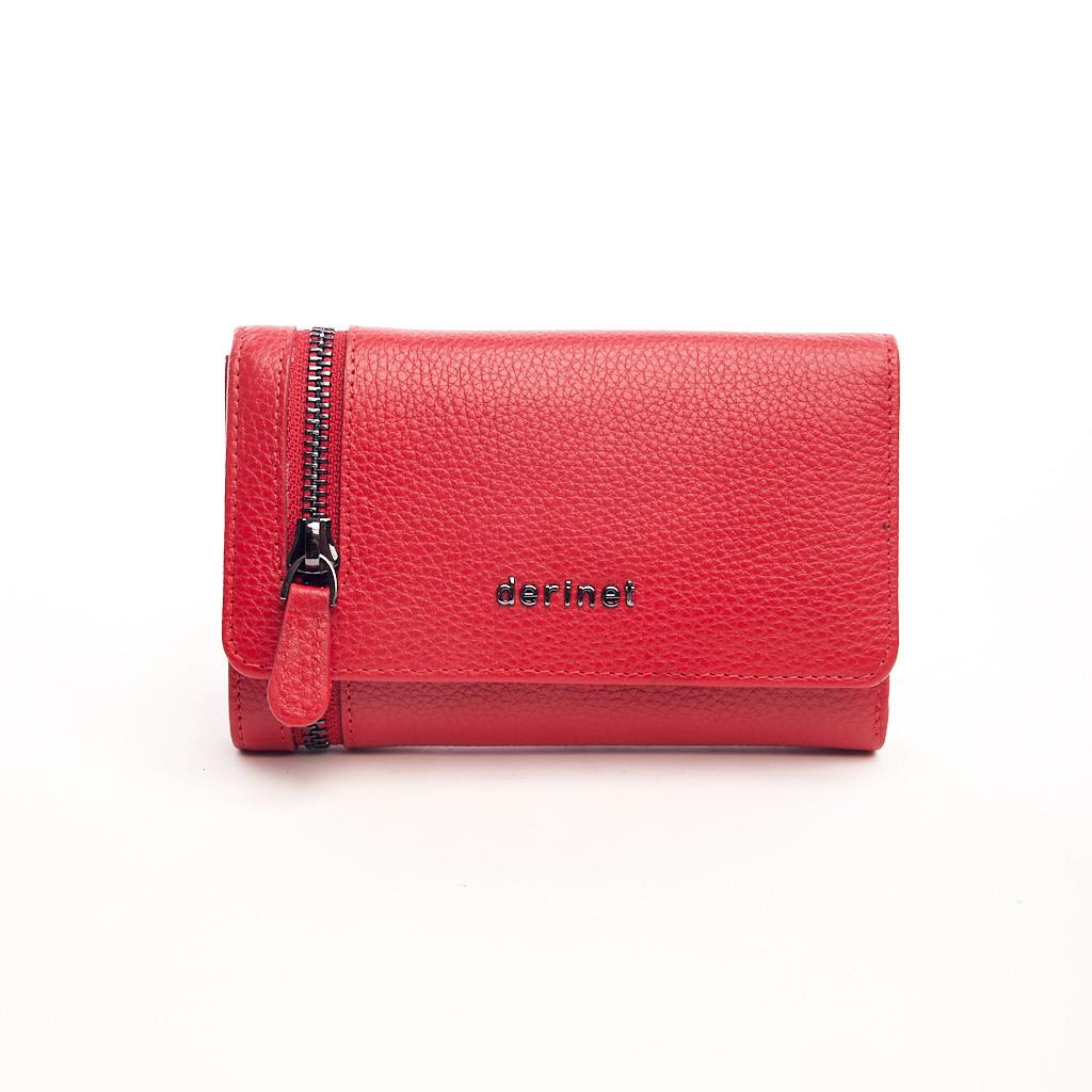 Genuine Leather Zippered Wallet with Coin Compartment and Card Holder