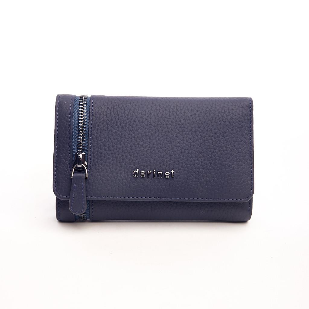 Genuine Leather Zippered Wallet with Coin Compartment and Card Holder