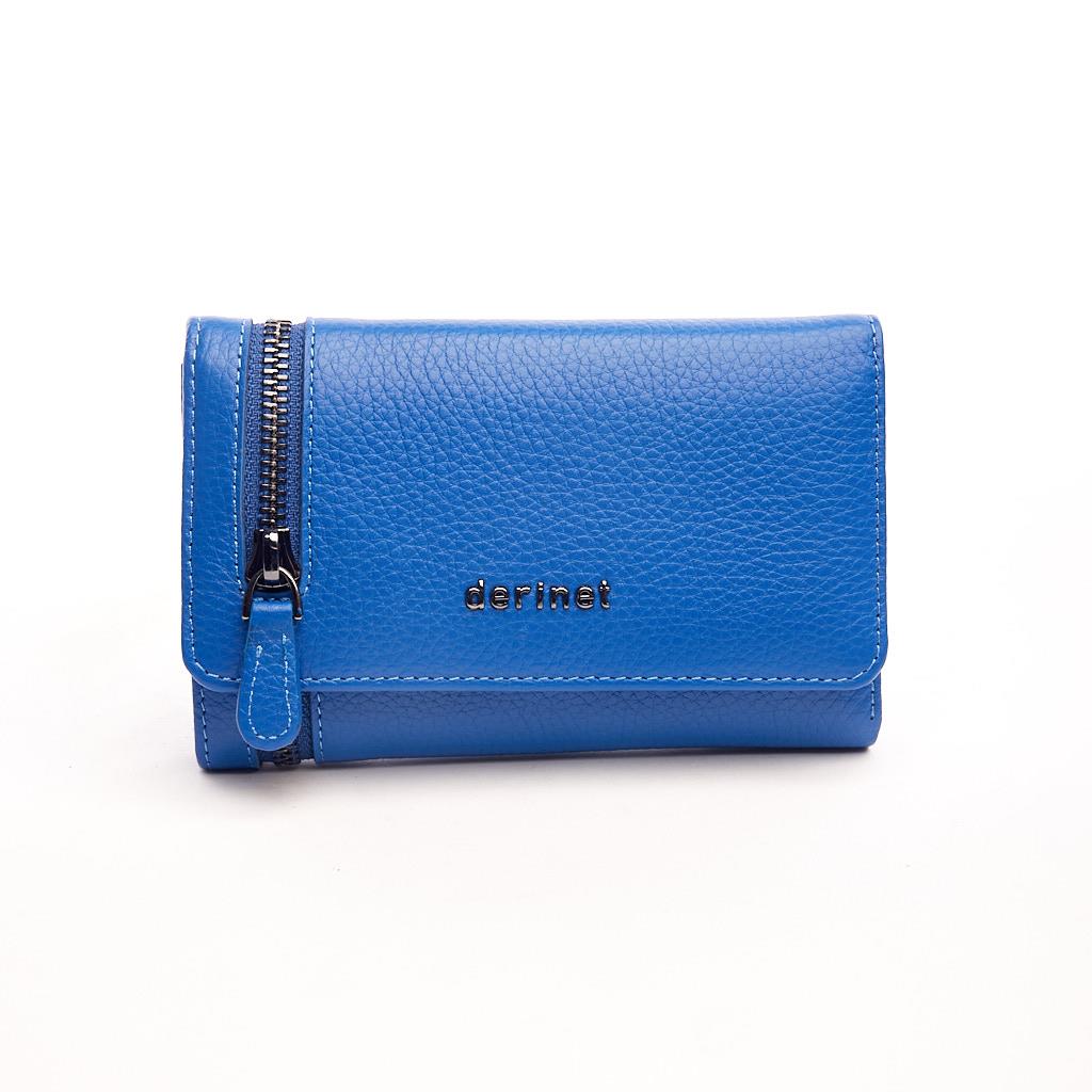 Genuine Leather Zippered Wallet with Coin Compartment and Card Holder