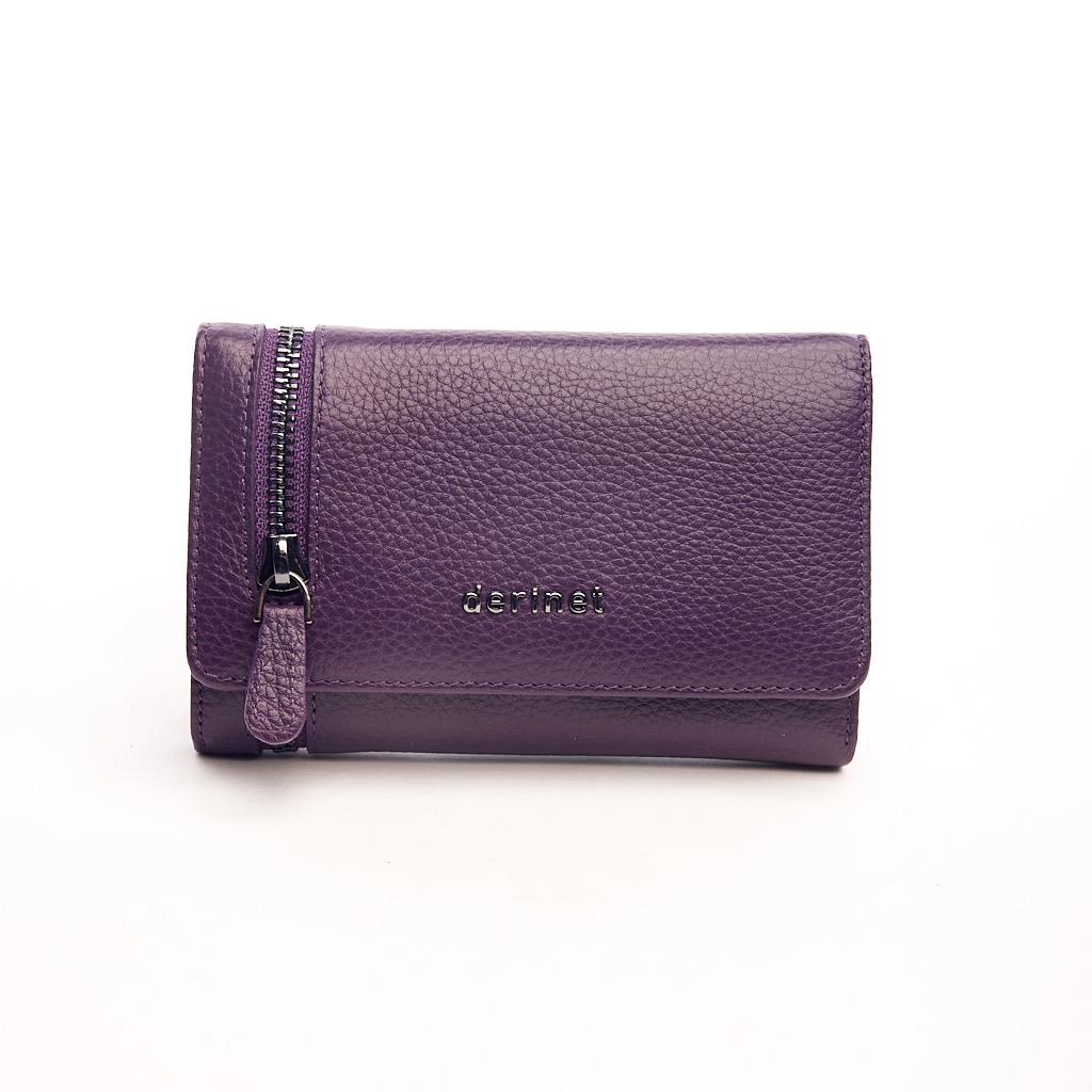 Genuine Leather Zippered Wallet with Coin Compartment and Card Holder