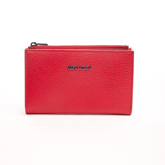 Genuine Leather Zippered Wallet with Coin Compartment