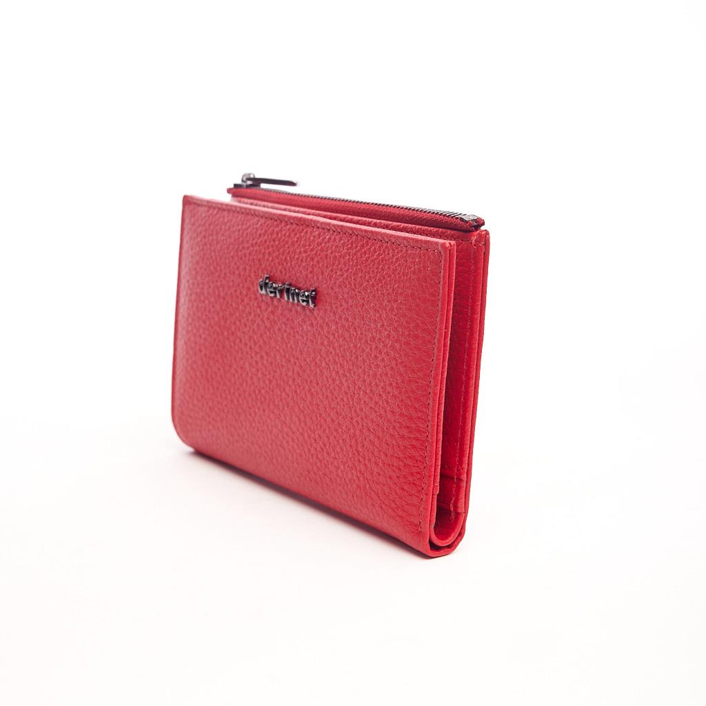 Genuine Leather Zippered Wallet with Coin Compartment