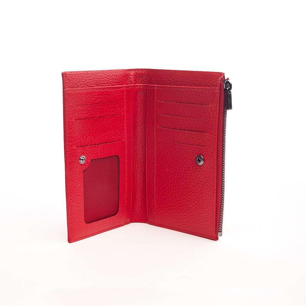 Genuine Leather Zippered Wallet with Coin Compartment