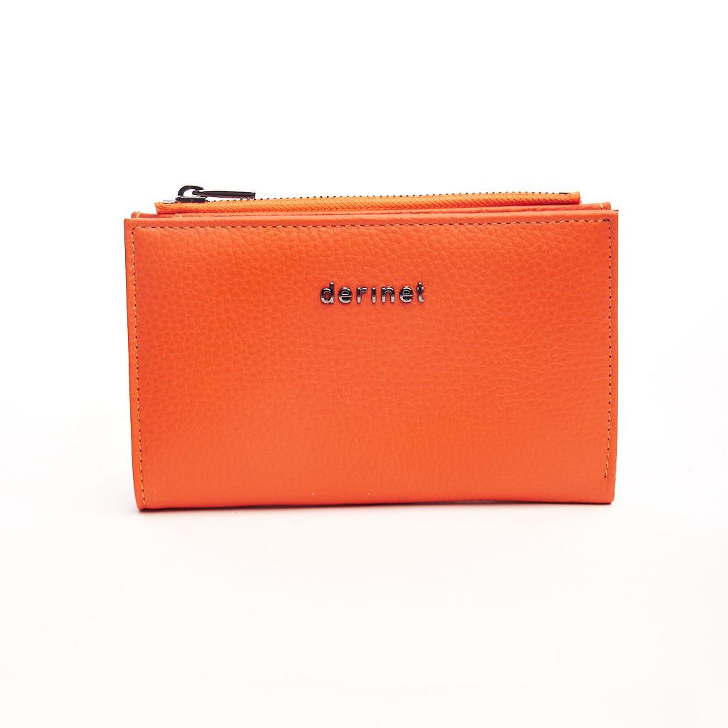 Genuine Leather Zippered Wallet with Coin Compartment