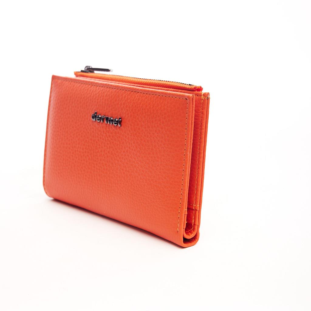 Genuine Leather Zippered Wallet with Coin Compartment