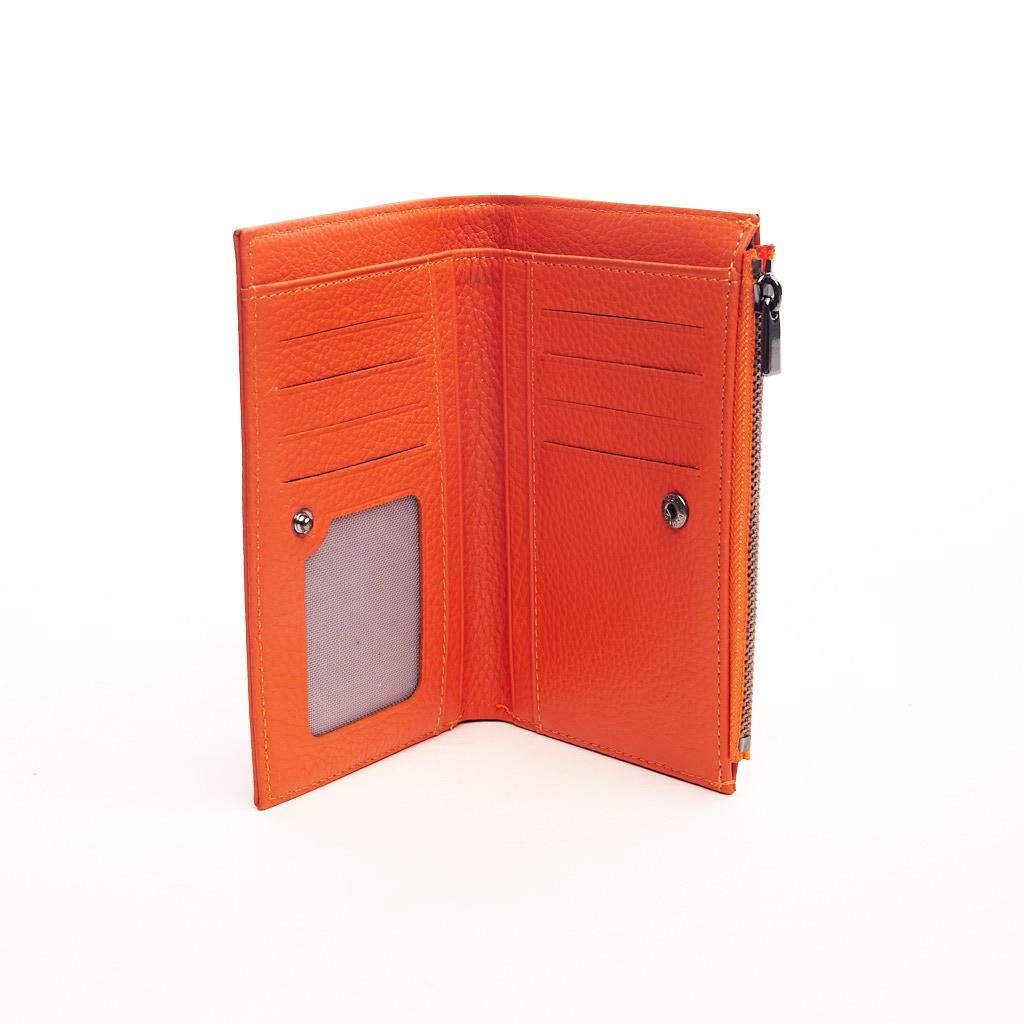 Genuine Leather Zippered Wallet with Coin Compartment