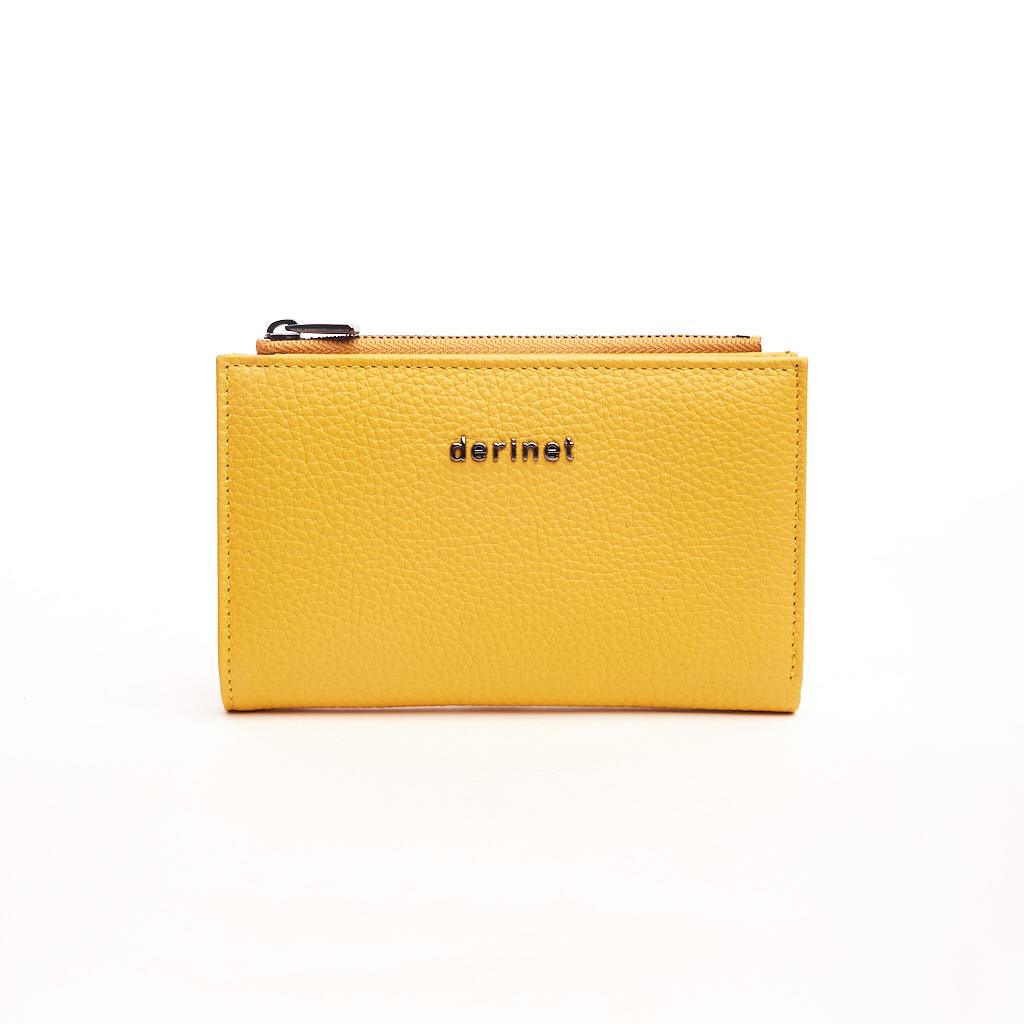 Genuine Leather Zippered Wallet with Coin Compartment