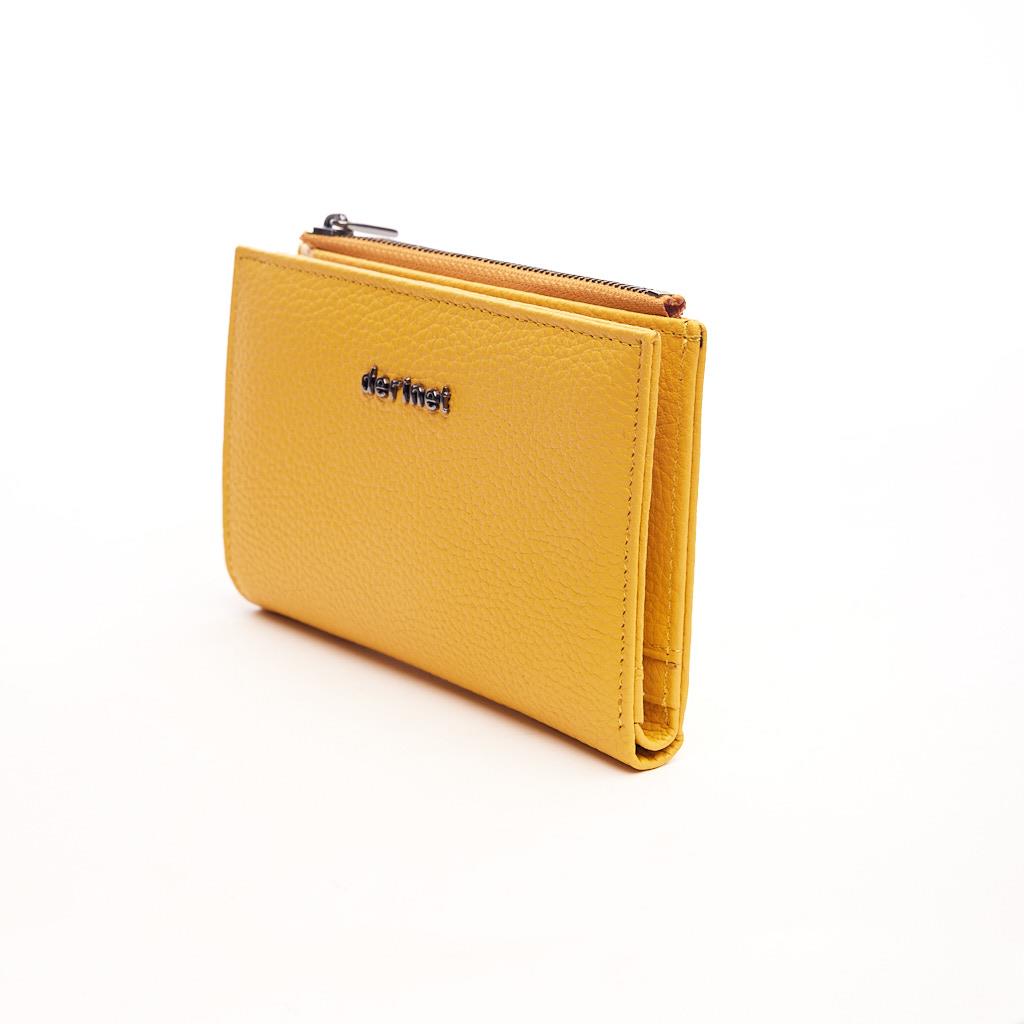 Genuine Leather Zippered Wallet with Coin Compartment