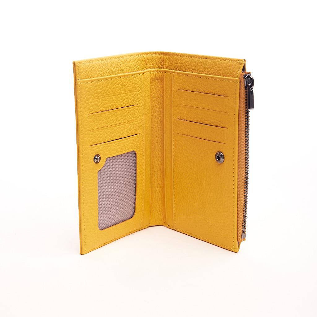 Genuine Leather Zippered Wallet with Coin Compartment