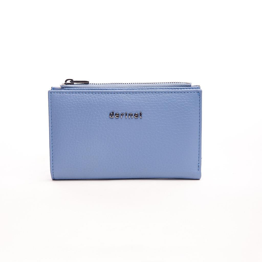 Genuine Leather Zippered Wallet with Coin Compartment