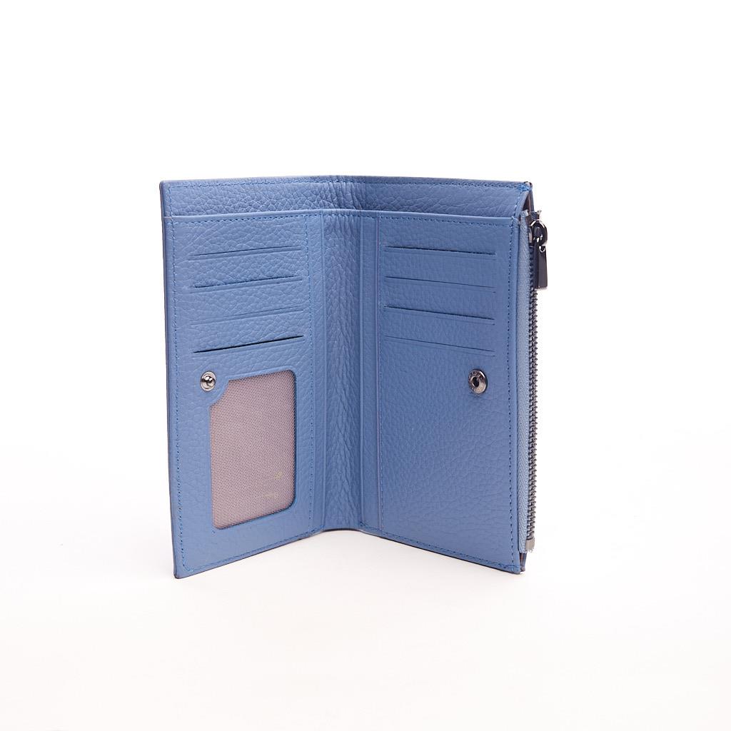 Genuine Leather Zippered Wallet with Coin Compartment
