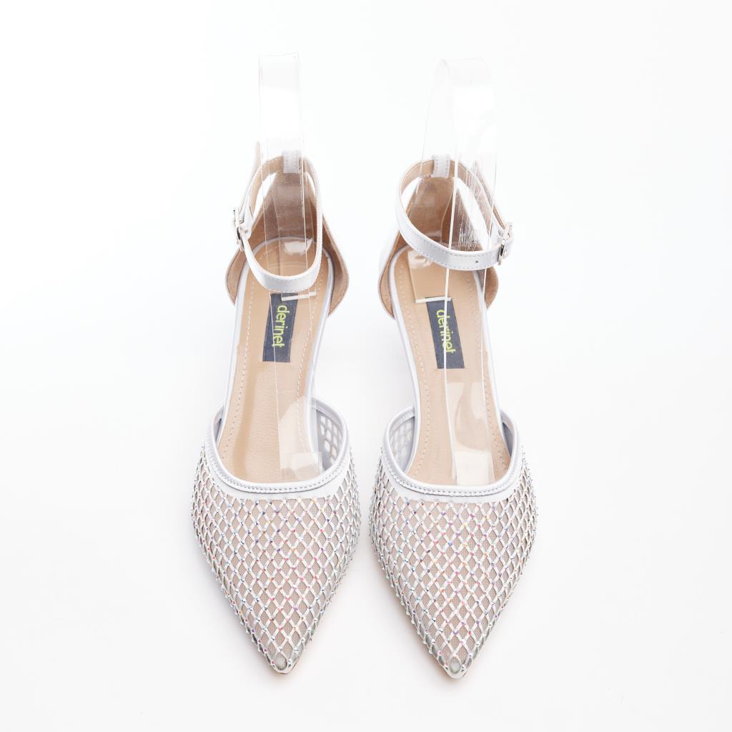 Ankle Strap Stoned Short Heel Women's Evening Shoes 