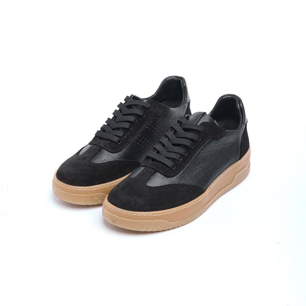 Hakiki Deri Bağcıklı Kadın Sneaker