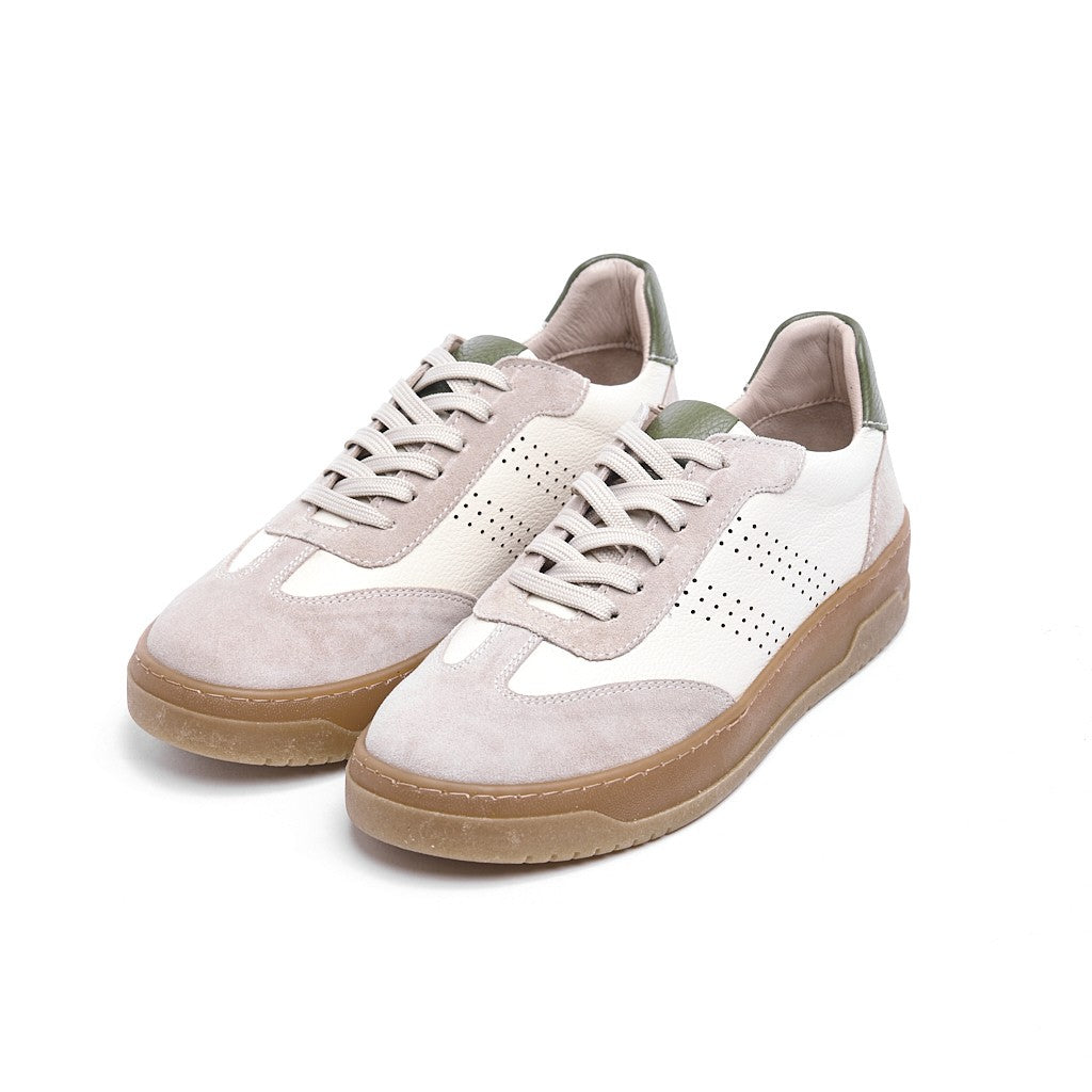 Hakiki Deri Bağcıklı Kadın Sneaker