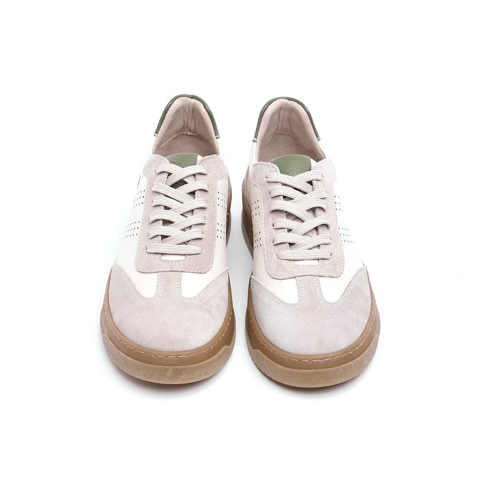 Hakiki Deri Bağcıklı Kadın Sneaker