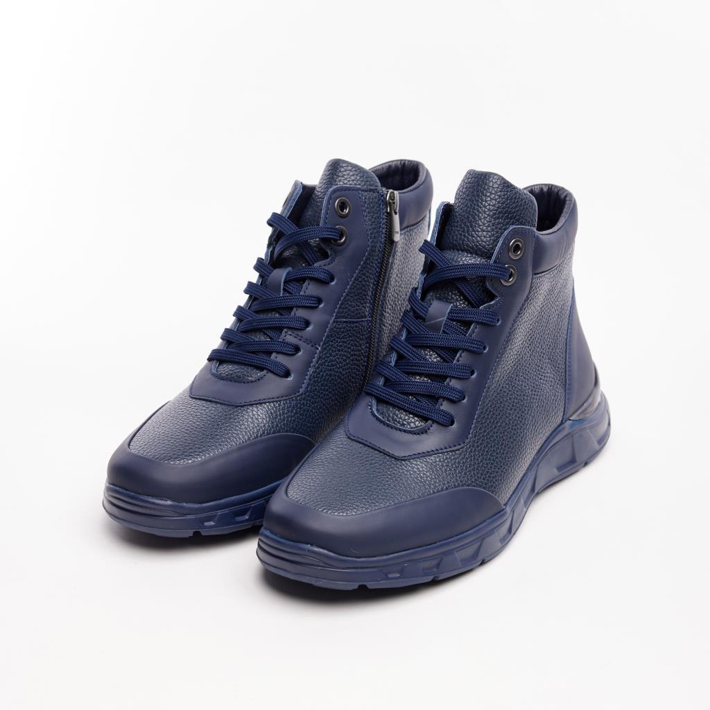 Lace-Up Zippered Genuine Leather Men's Boots 