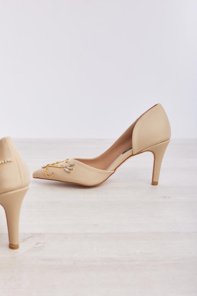 El Yapımı Özel Tasarım Taşlı Kadın Stiletto