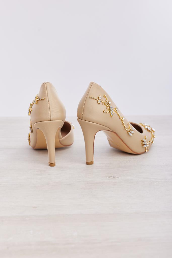 El Yapımı Özel Tasarım Taşlı Kadın Stiletto