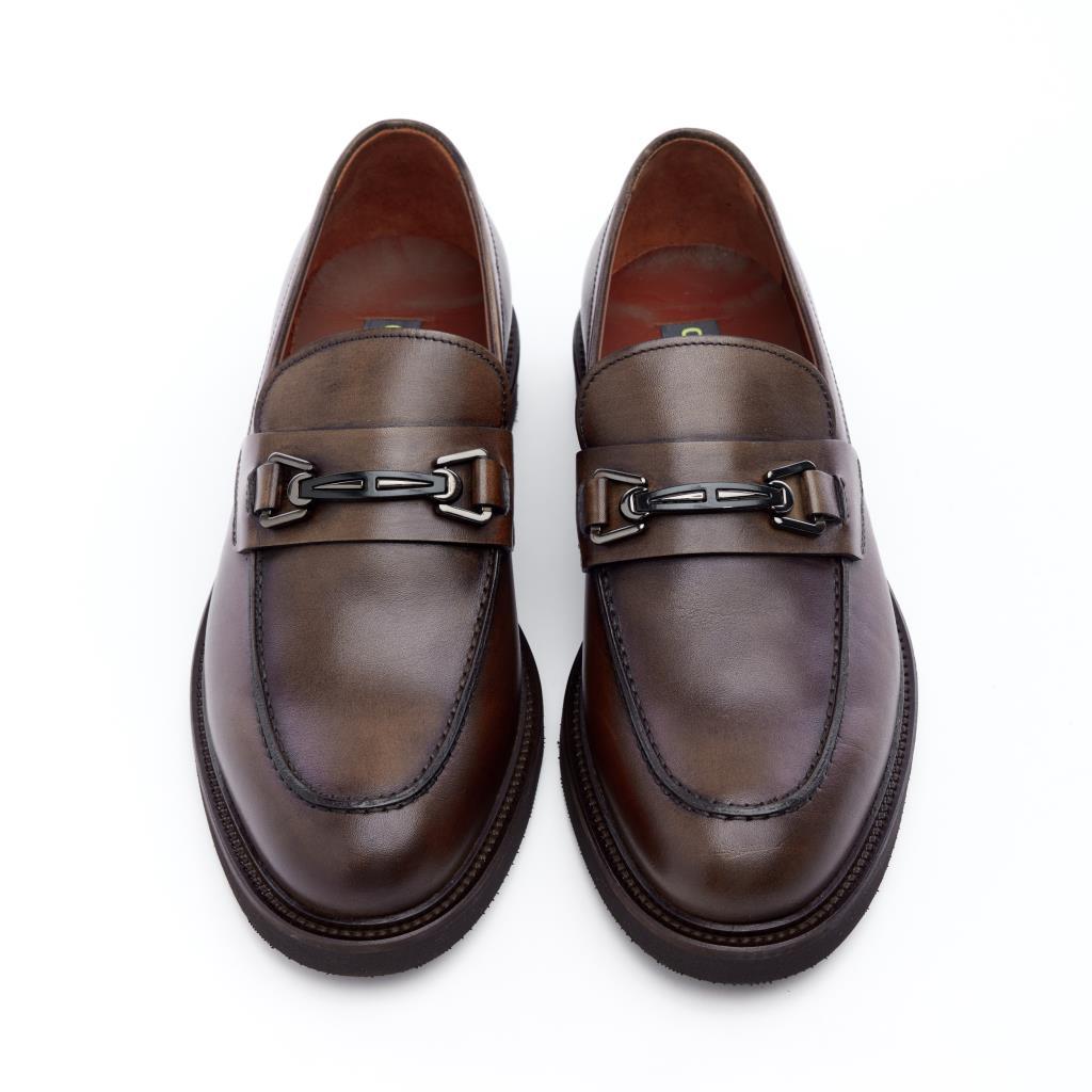 Genuine Leather Buckled Classic Men's Shoes