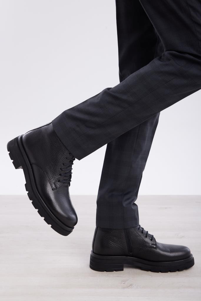 Genuine Leather Lace-Up Men's Boots