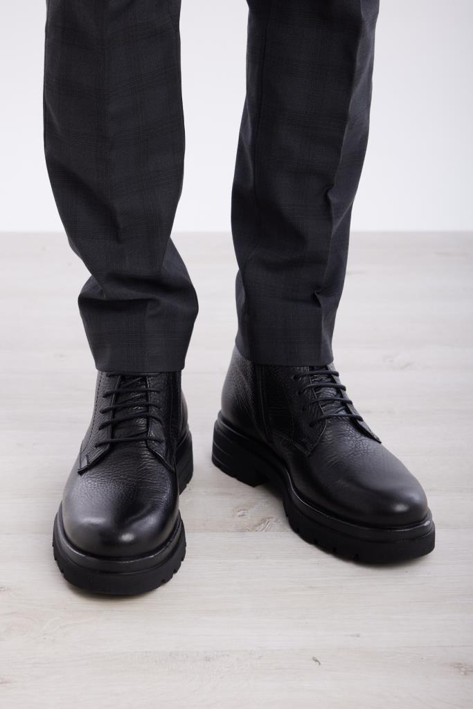 Genuine Leather Lace-Up Men's Boots