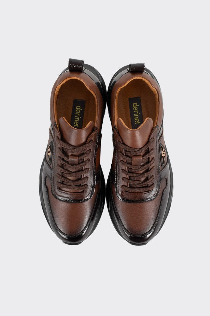 Bağcıklı Hakiki Deri Erkek Sneaker