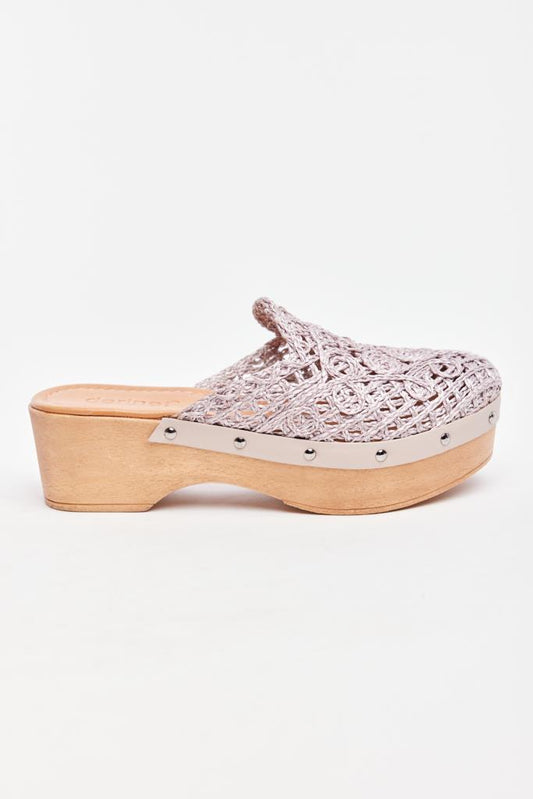 Genuine Leather Women's Straw Slippers 