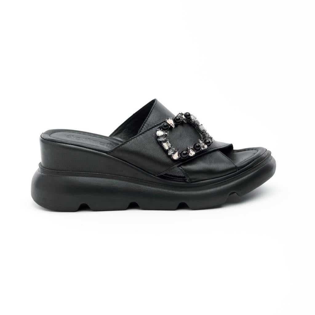 Genuine Leather Comfort Stoned Women's Slippers 