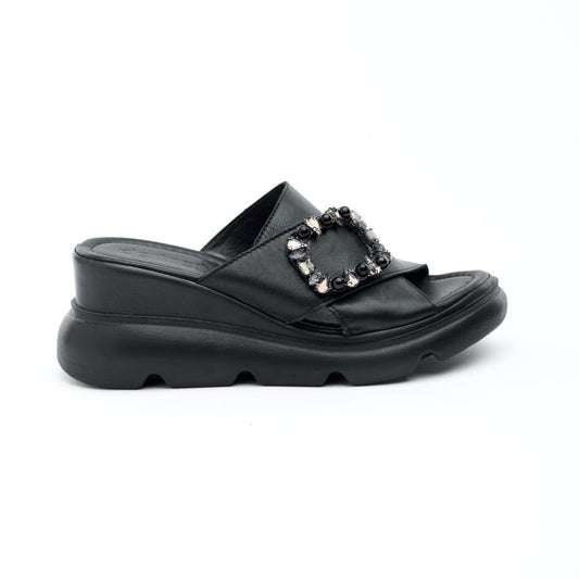 Genuine Leather Comfort Stoned Women's Slippers 