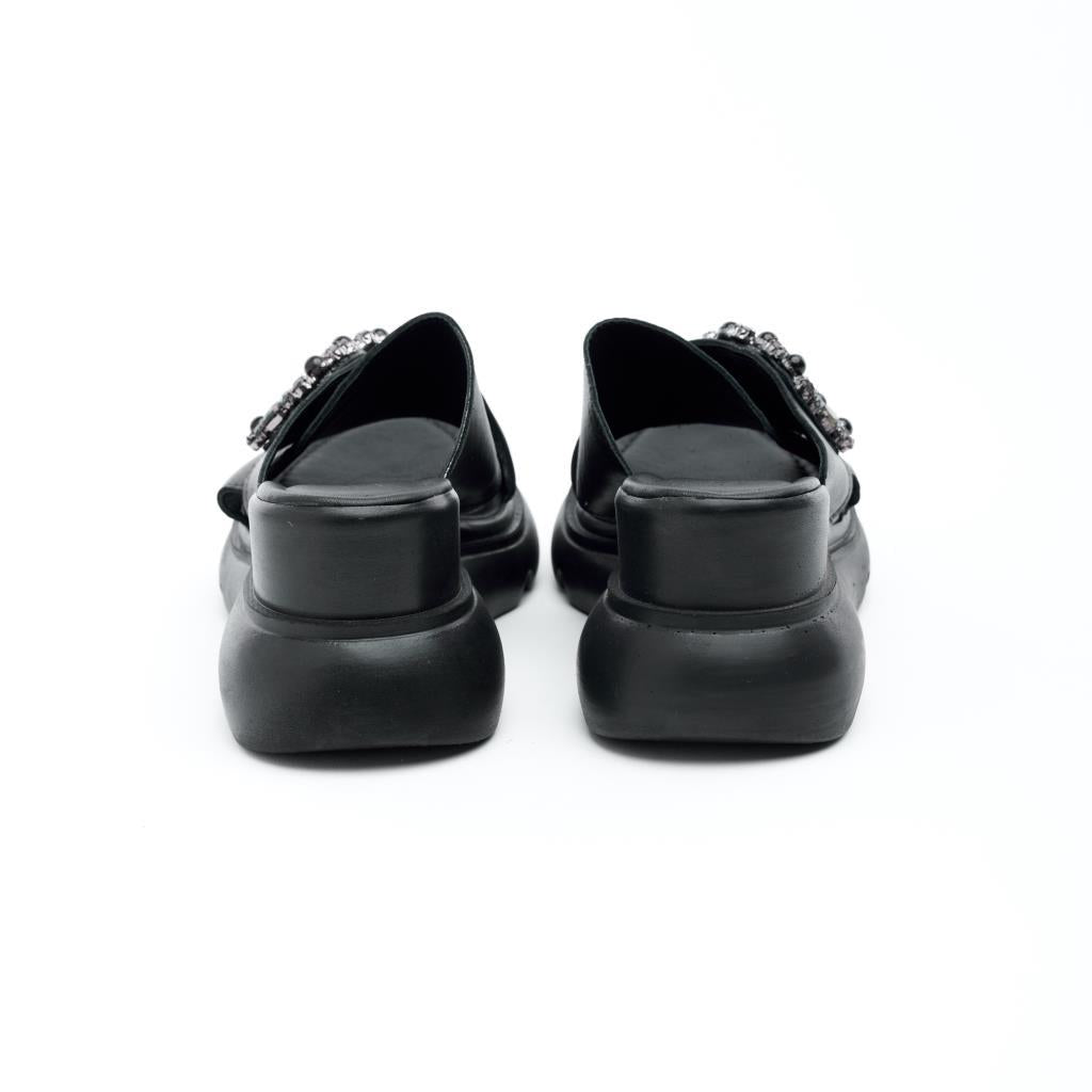 Genuine Leather Comfort Stoned Women's Slippers 