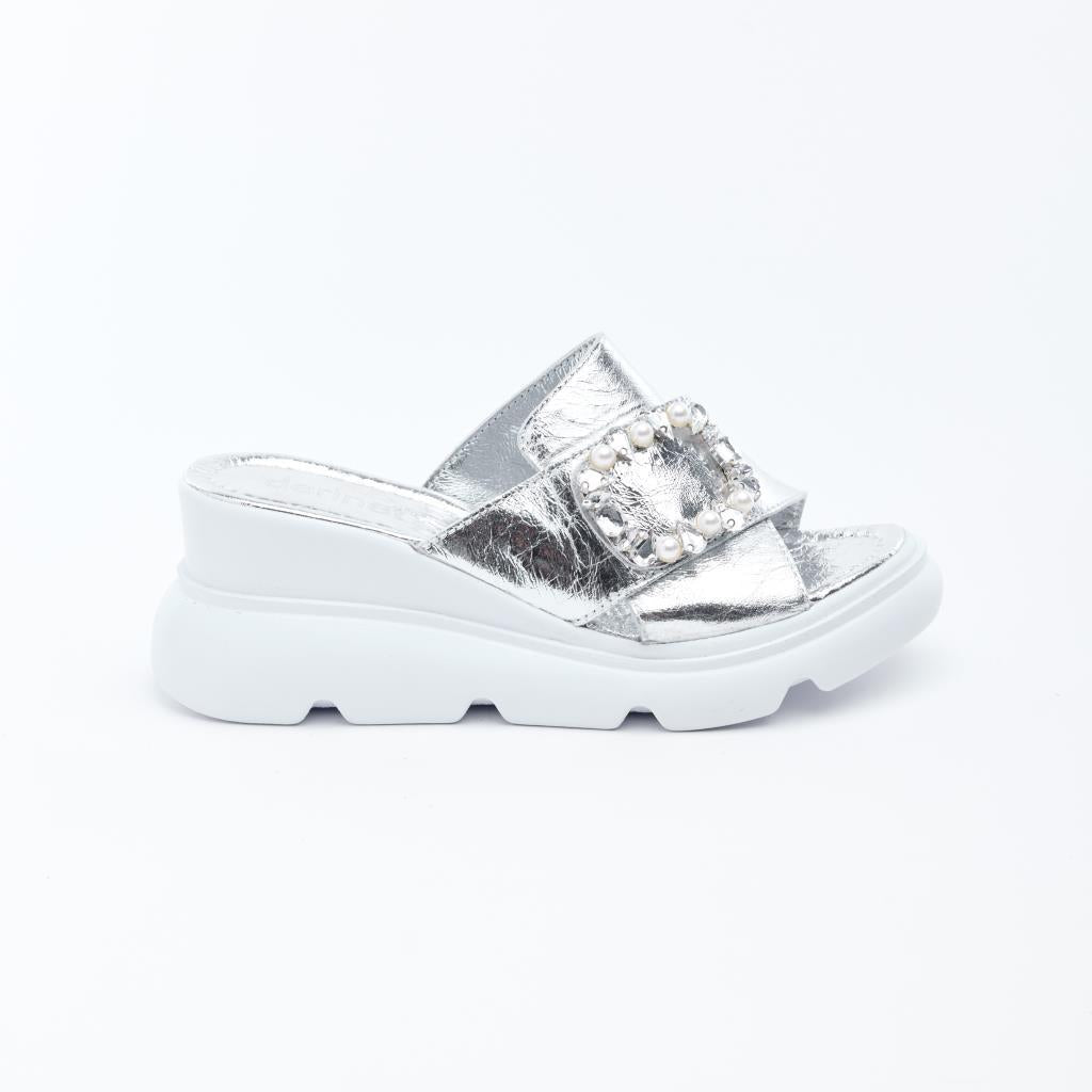 Genuine Leather Comfort Stoned Women's Slippers 