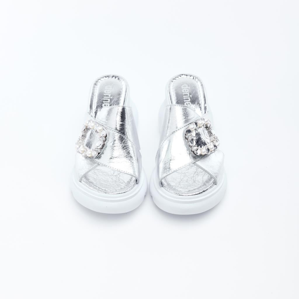 Genuine Leather Comfort Stoned Women's Slippers 