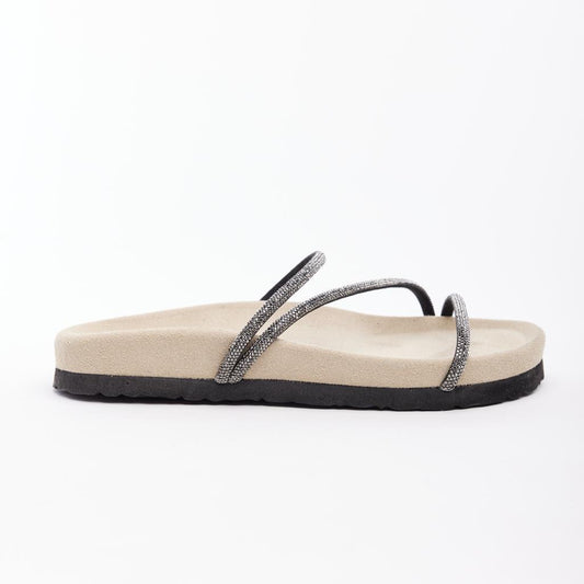Genuine Leather Stoned Women's Slippers