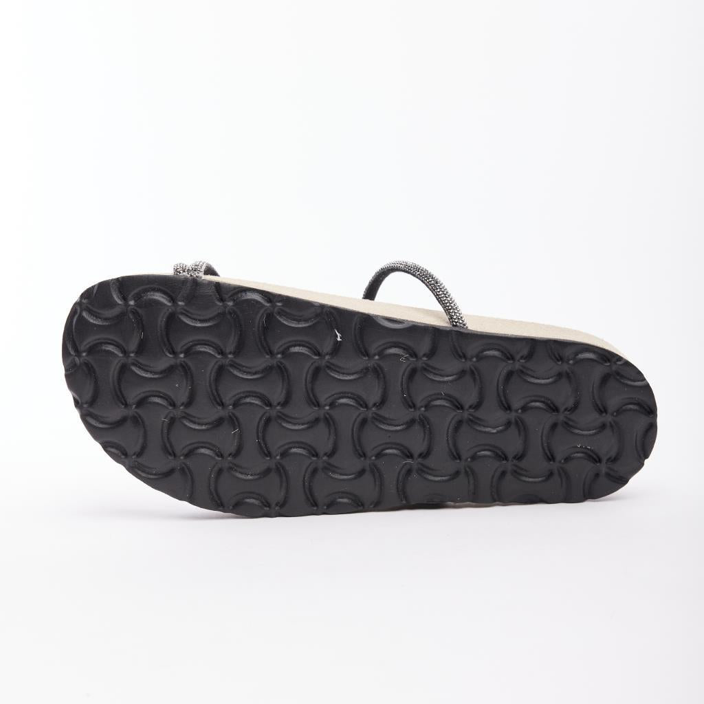 Genuine Leather Stoned Women's Slippers