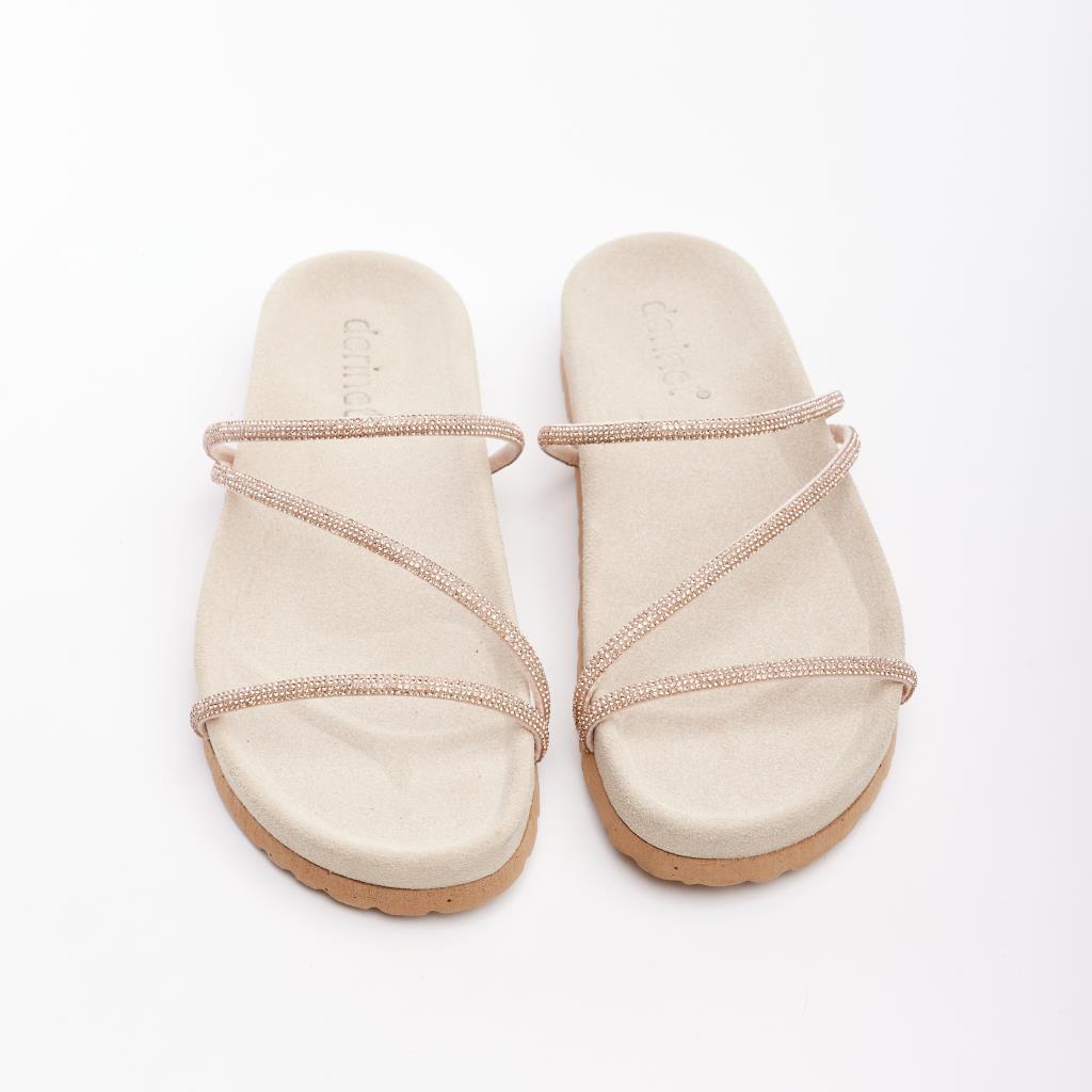 Genuine Leather Stoned Women's Slippers