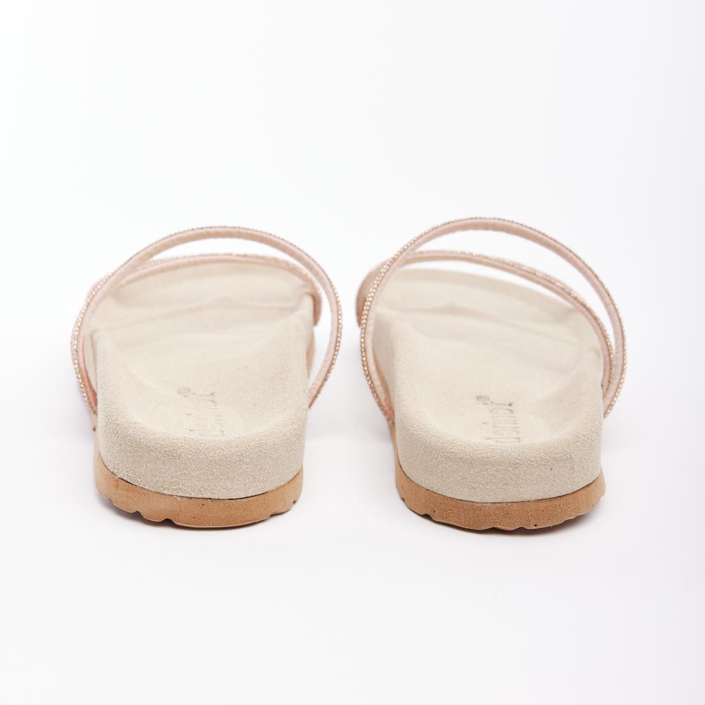 Genuine Leather Stoned Women's Slippers