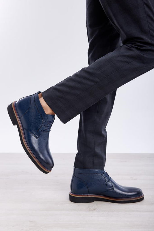 Casual Lace-Up Genuine Leather Men's Boots 