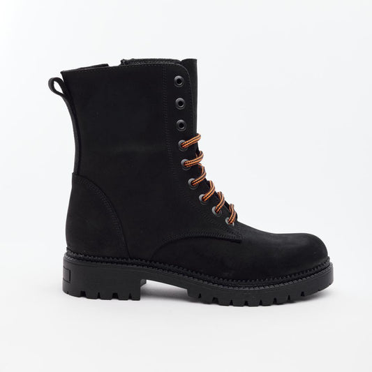 Genuine Leather Colorful Lace-Up Women's Boots