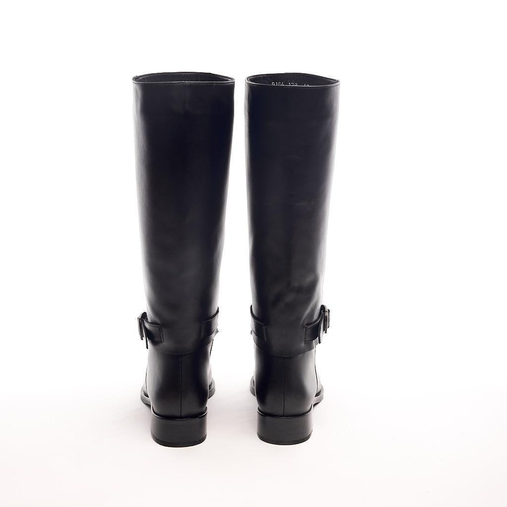 Genuine Leather Buckled Women's Boots 