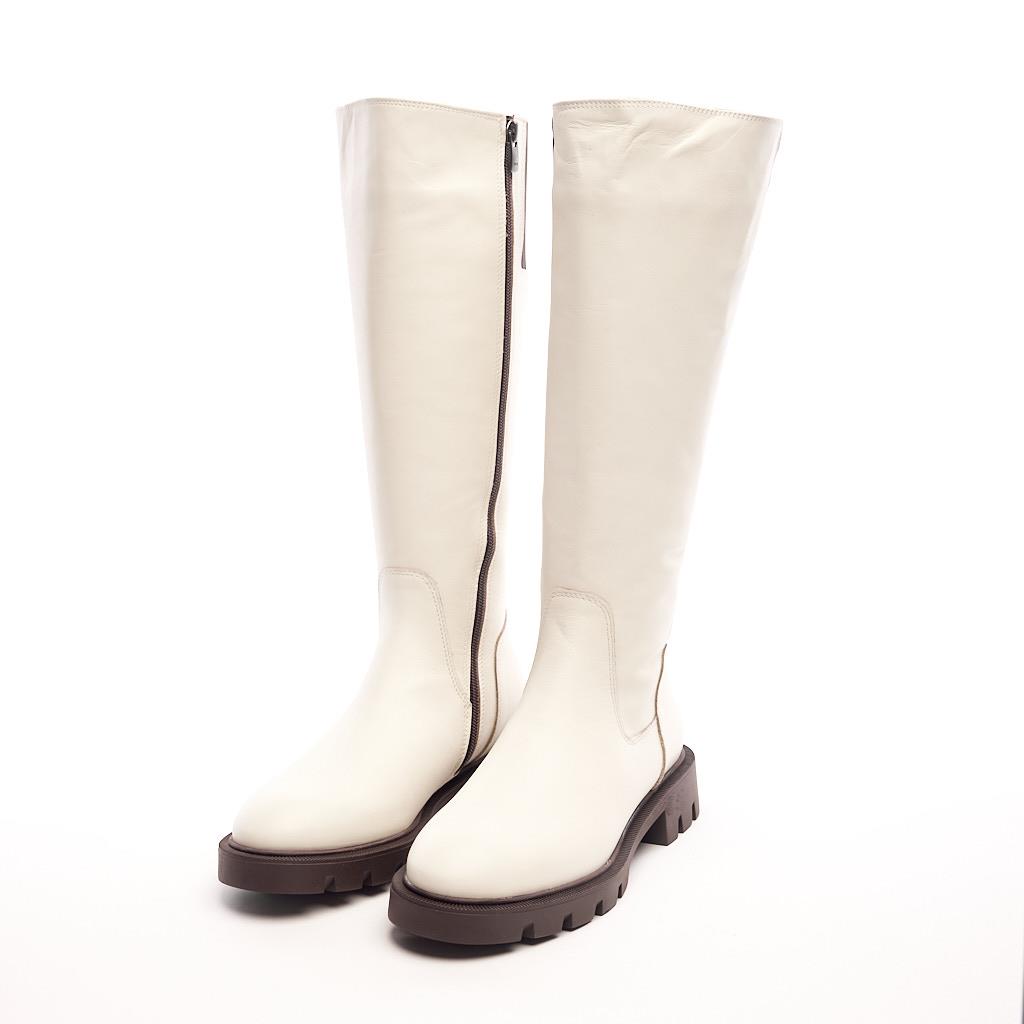 Genuine Leather Zippered Women's Boots