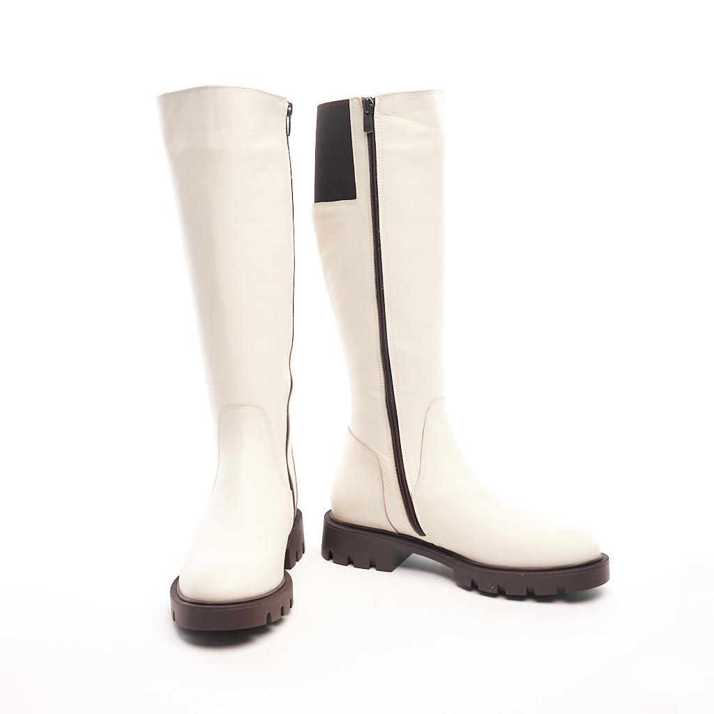 Genuine Leather Zippered Women's Boots