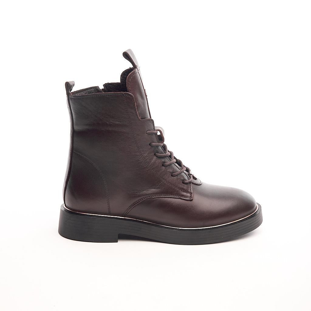 Genuine Leather Zippered Women's Boots