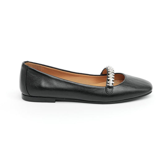 Genuine Leather Stoned Women's Ballerinas