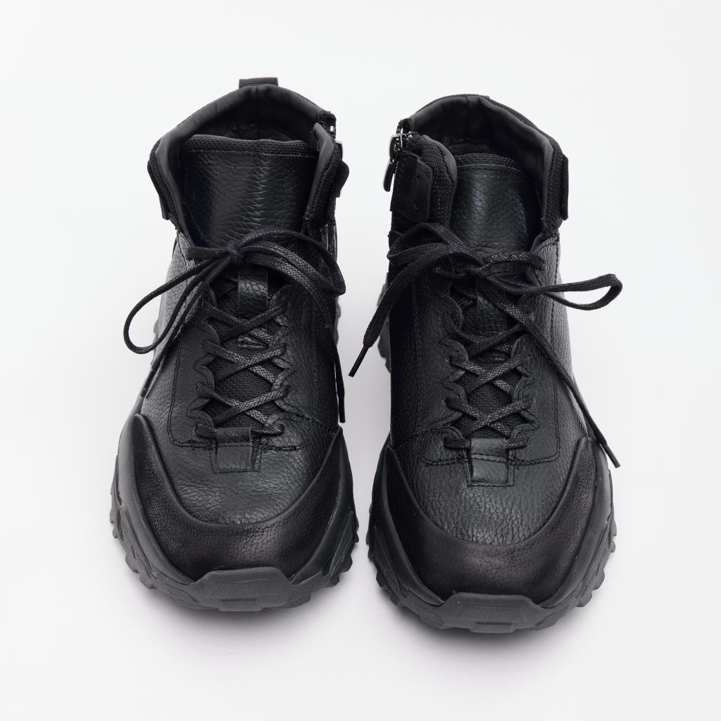 Lace-Up-Zipped Genuine Leather Men's Boots 