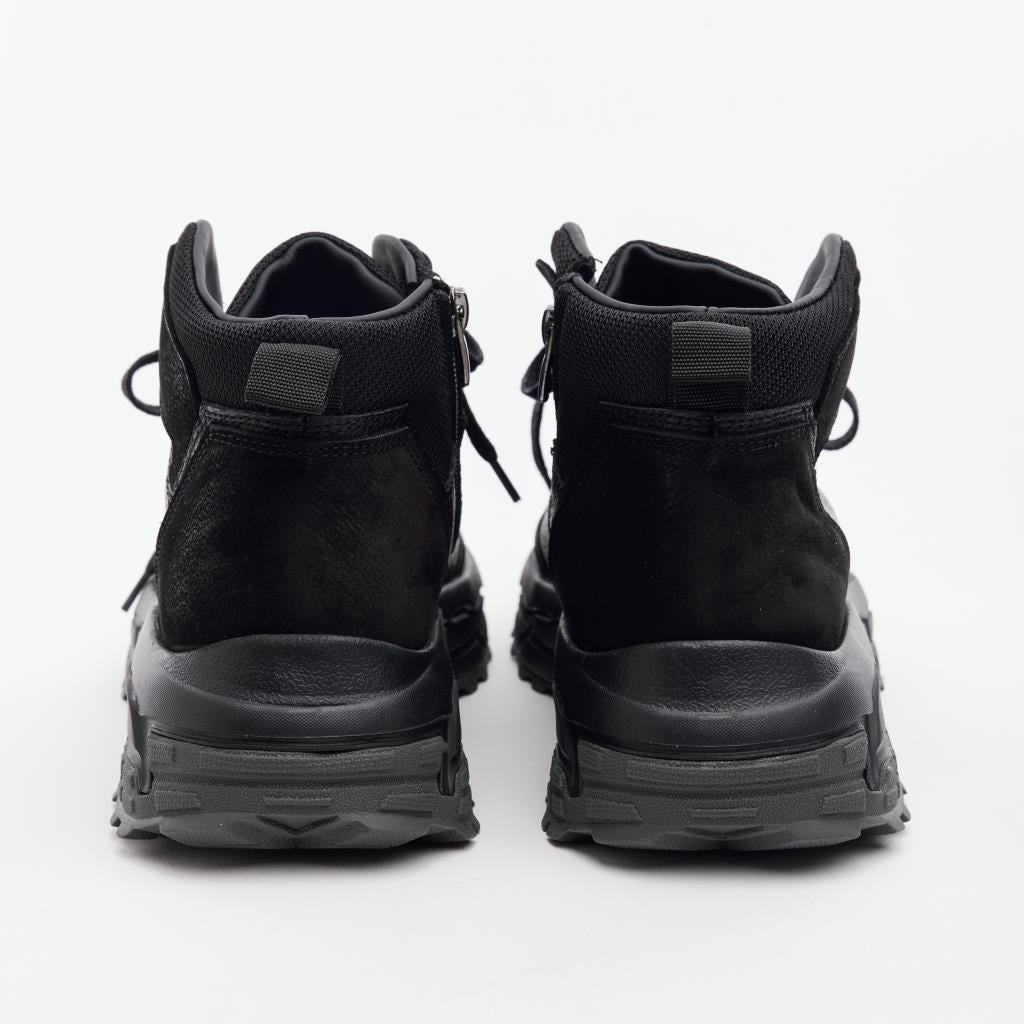 Lace-Up-Zipped Genuine Leather Men's Boots 